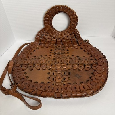 Patricia Nash Woven Leather Pisticci Crossbody Handbag Shoulder Strap Italian L | eBay US