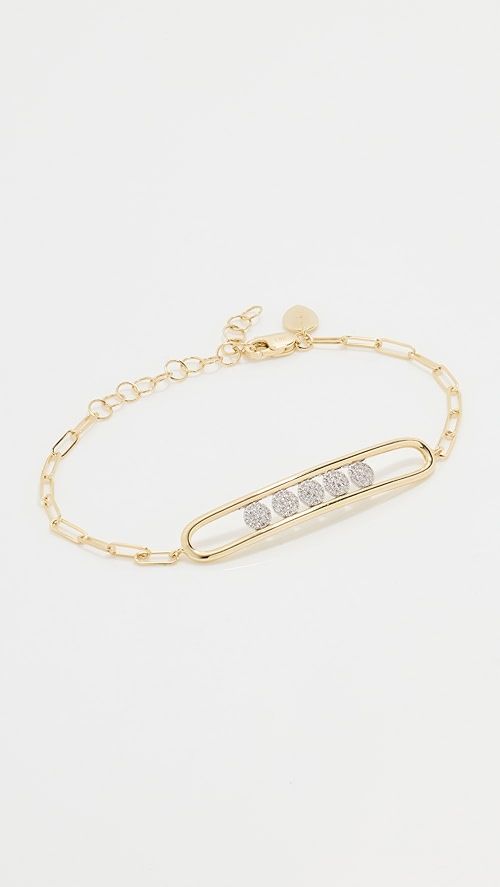 Yellow Gold And Diamond Bracelet with Floating Diamond Discs | Shopbop