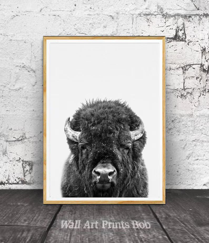 Bison Print, Buffalo Print, Bison Wall Art, Nursery Decor, Nursery Art, Nursery Wall Art,  Kids R... | Etsy (US)