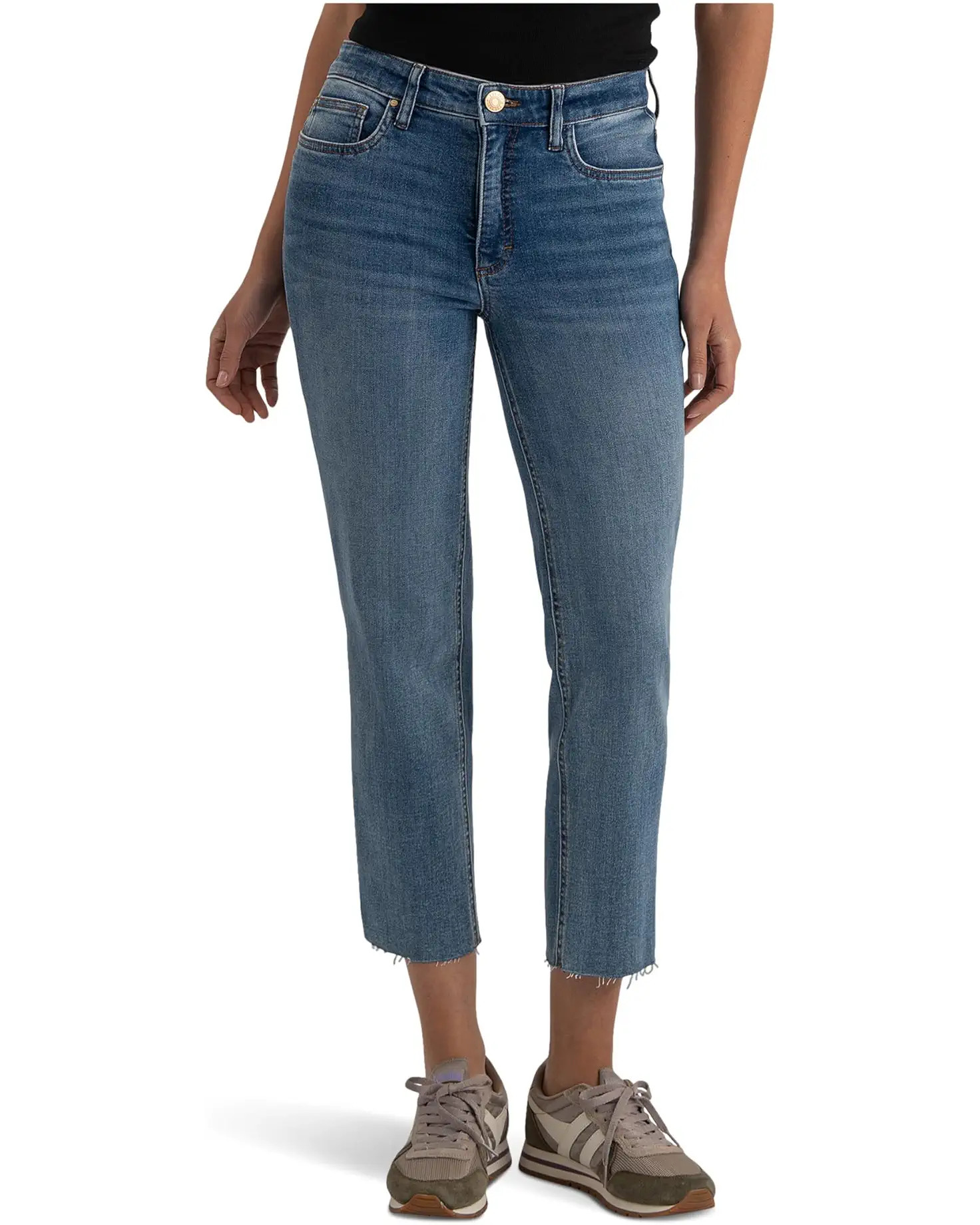 Rachael High-Rise Fab Ab Mom Raw Hem | Zappos