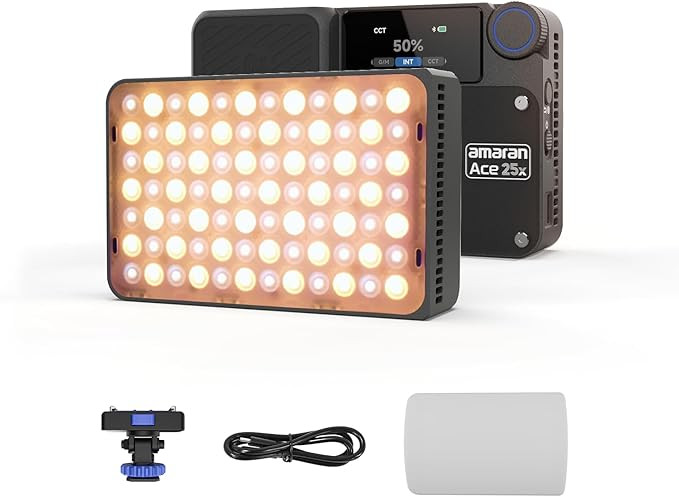 amaran Ace 25x Video Light,25W Bi-Color On-Camera Light Rechargeable LED Photography Light CCT 27... | Amazon (US)