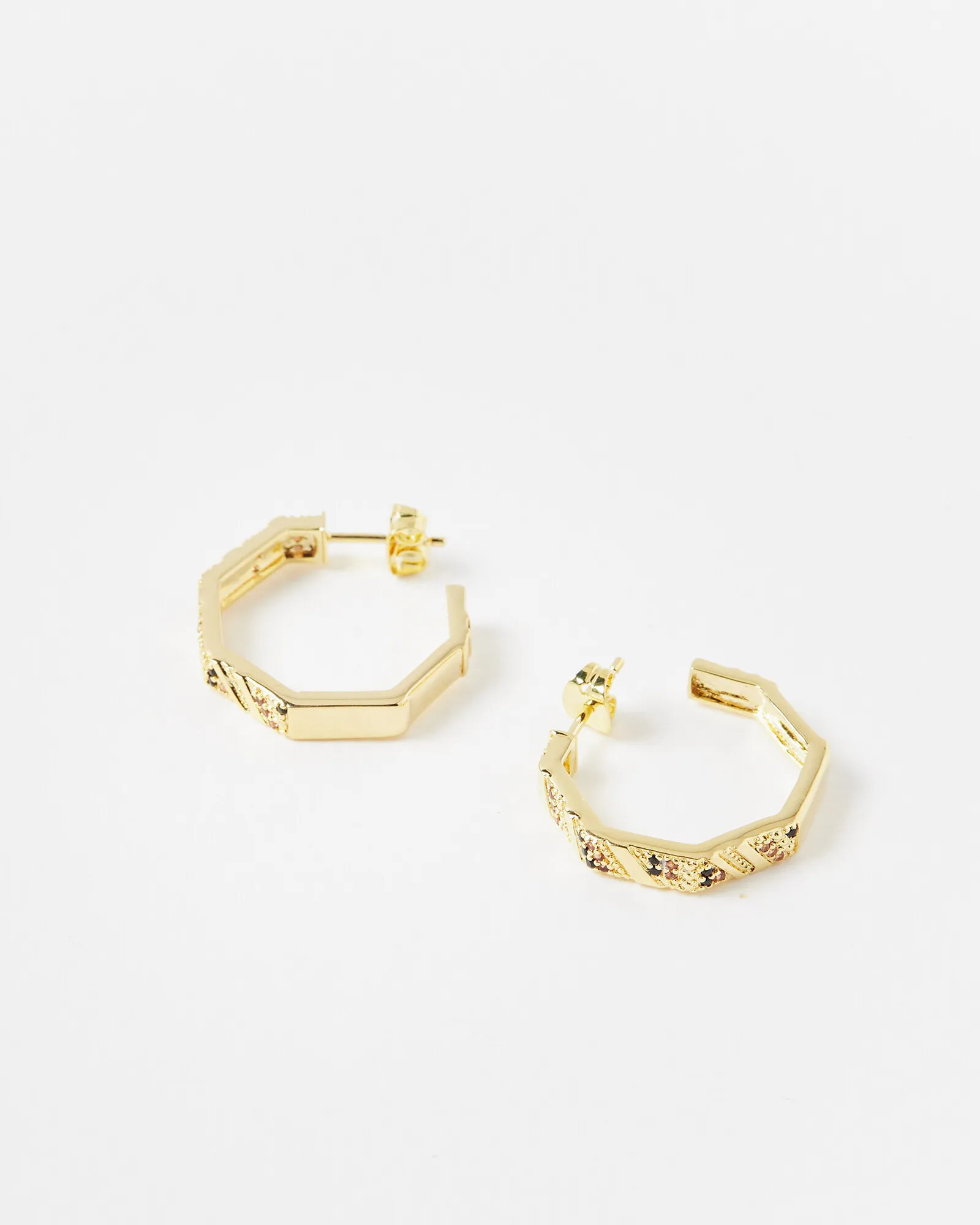 Sophie Gem Gold Plated Hoop Earrings | Oliver Bonas (Global)
