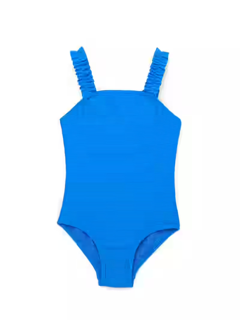 Wonder Nation Girls Ruffle Strap One Piece Swimsuit with UPF50+, Sizes 4-16 & Plus | Walmart (US)