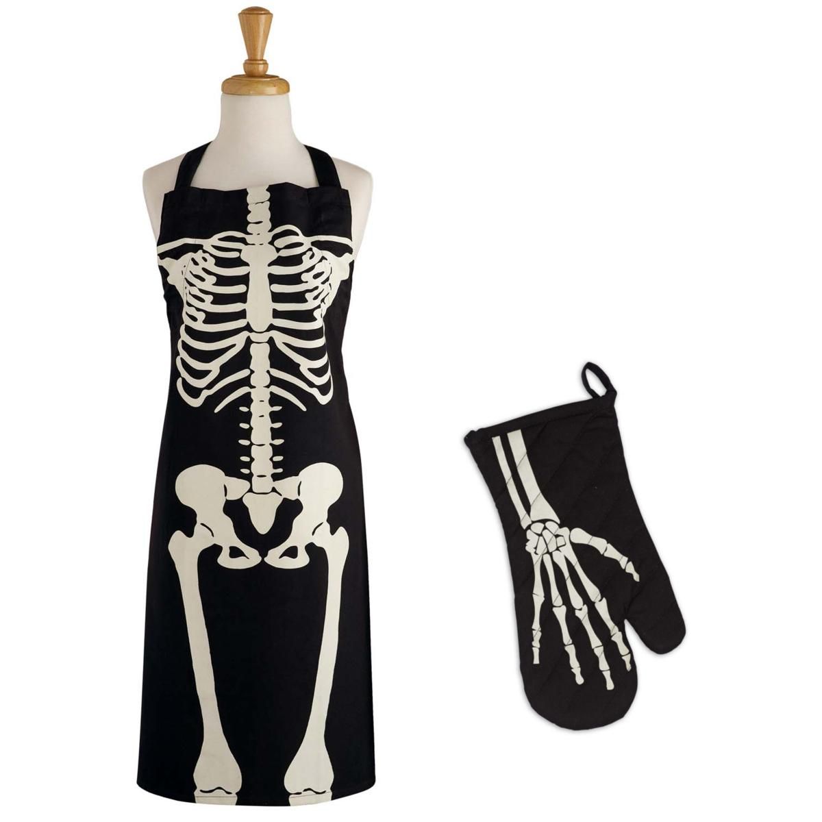 Design Imports Skeleton Apron & Oven Mitt Set - 9725438 | HSN | HSN