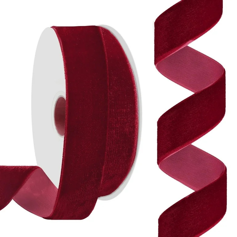 1inch 25yards Velvet Ribbon for Gift Wrapping & Wedding Decor burgundy | Walmart (US)