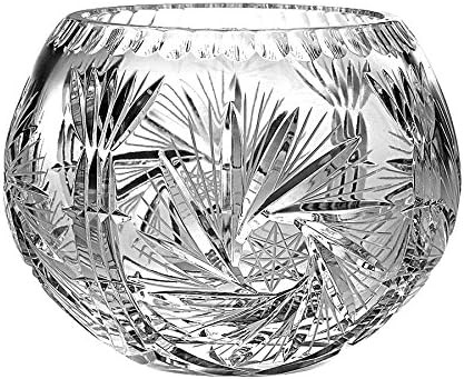 Barski European Hand Cut - Crystal Rose Bowl - Pinwheel Design 6" D, 4.75" Height - Made in Europ... | Amazon (US)