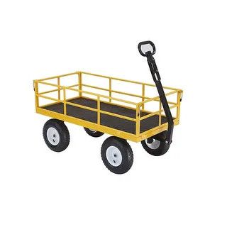 Gorilla Carts 1200 Pound Capacity Steel Utility Cart Wagon with Removable Sides - 65 | Bed Bath & Beyond