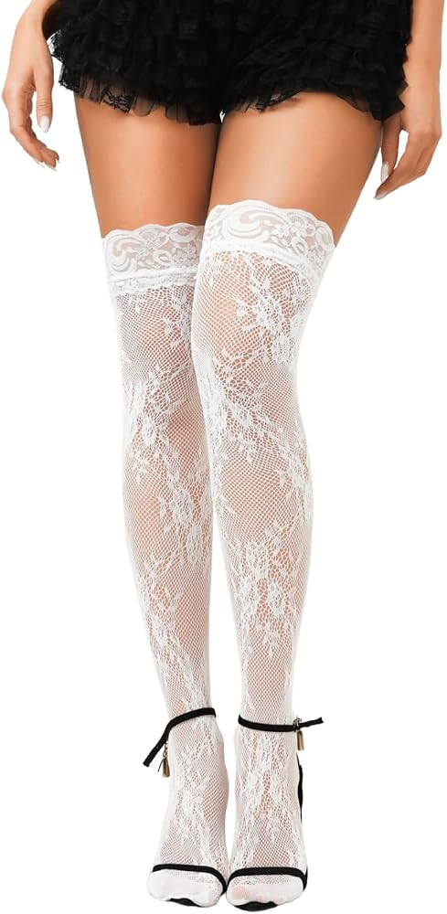 ShawGobow Sexy Lace Thigh High Socks Size 0-10 | Amazon (US)