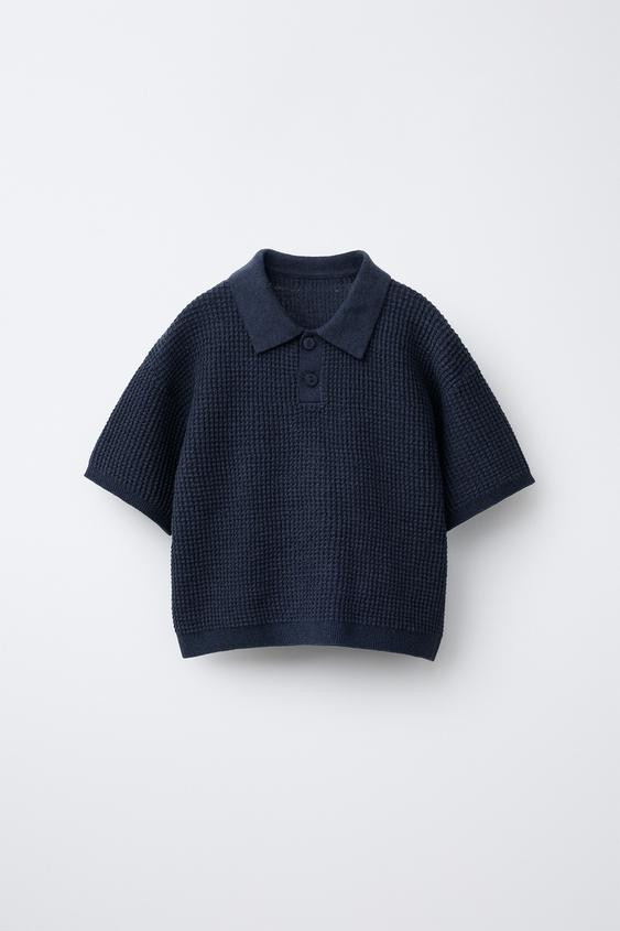 WAFFLE KNIT POLO SHIRT | Zara US