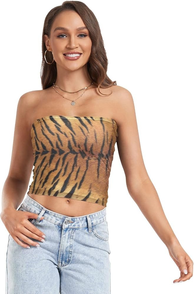 Womens Tube Tops Crop Tops Sexy Strapless Tank for Summer | Amazon (US)
