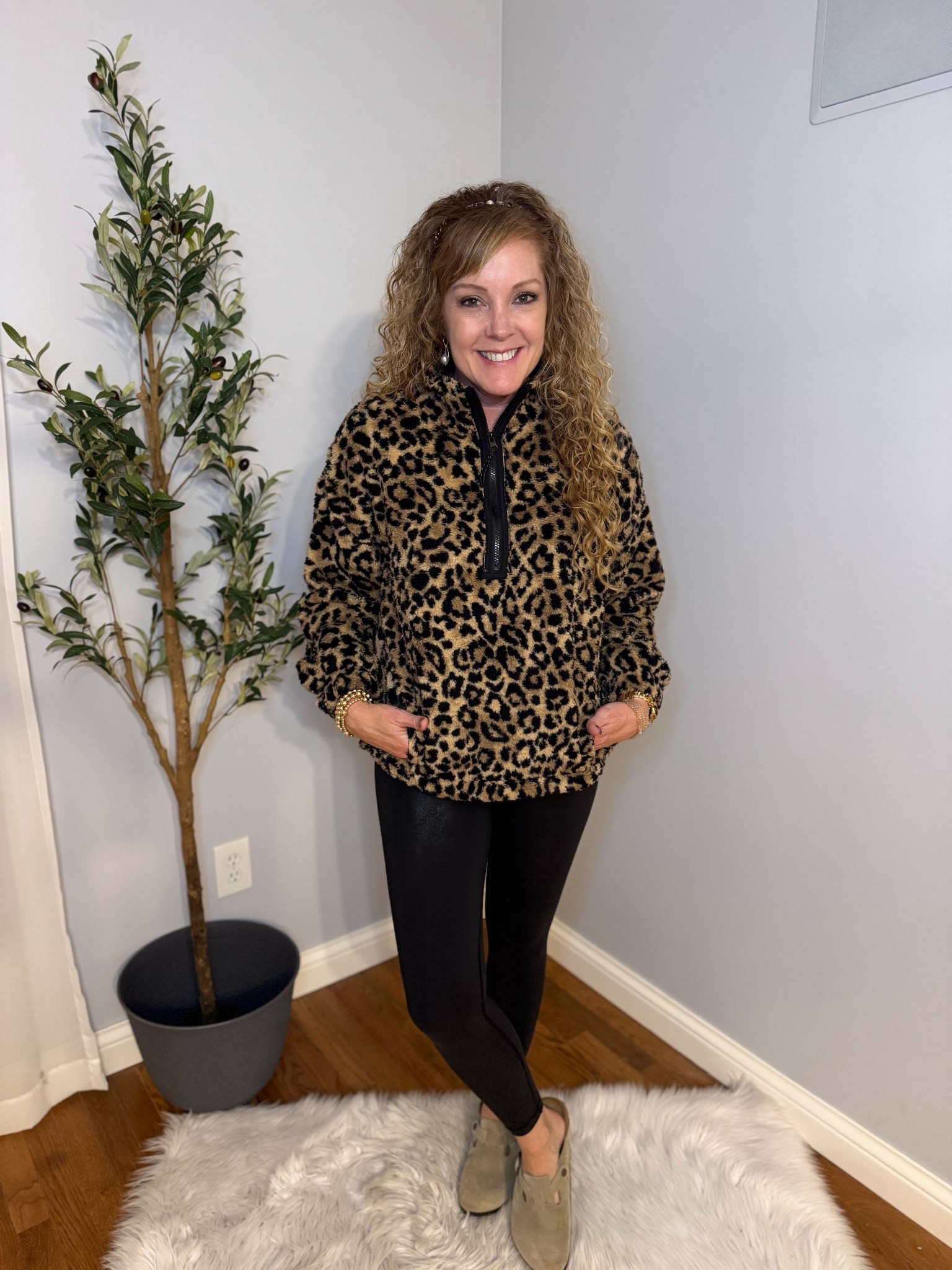 $10 Walmart pullover / winter outfit fall outfit / cozy outfit 

Pullover- size medium 
Leggings- small, linking similar 
Birkenstock clogs- size 39

#LTKSeasonal #LTKOver40 #LTKFindsUnder50