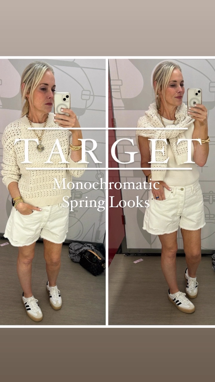 Comment LINK to have these looks sent straight to your inbox. 🤍 They are SO good and perfect for Spring and Summer. 

I'm wearing a Medium in the sweater and top and an 8 in the shorts. 

Link and discount code for Jennifer Ponson Designs jewelry (to die for) can’t be linked in my LTK shop, so comment the word JEWELRY, and I’ll manually send you a separate link for that.  For reference, I’m wearing the 21” necklace and the bracelet of the Italian Treasures Coin Collection. Use code LAUREN10 for 10% off and FREESHIP for free shipping in the US. She ships outside the US for a fee. 