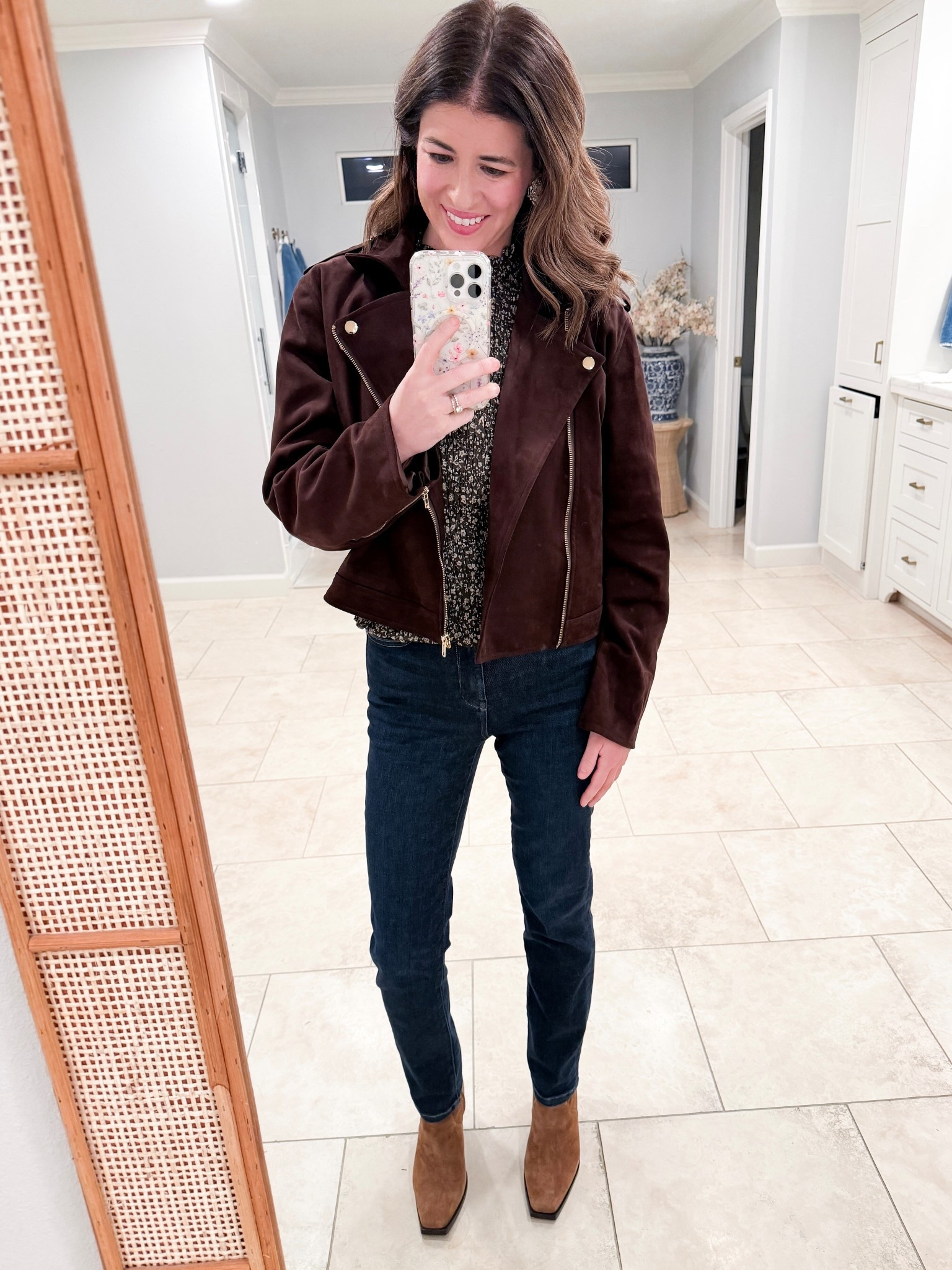 Took my new jeans for a spin for date night and I loved them so much!
The Tuckernuck sale just ended, so a quick heads up: my top and boots are sold out, but this suede jacket is still available and code YOUROCK stacks on the sale price.

That means you can snag this beautiful suede jacket for $113, which is exactly what I paid during the sale 😉 A rare second-chance deal.

Linking the jacket here before it sells out too!

#LTKSeasonal #LTKootd #LTKdayinmylife