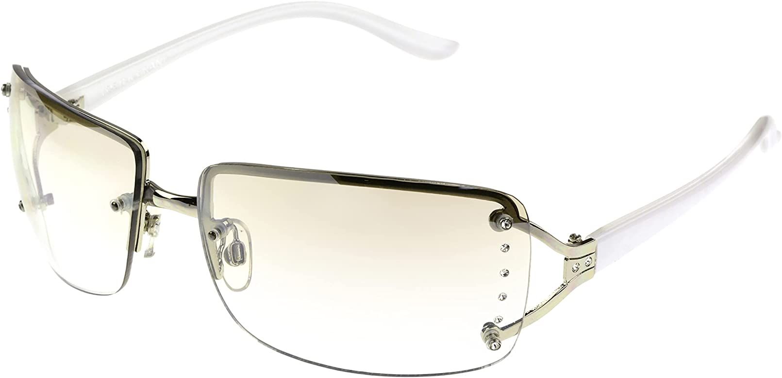 Foster Grant Women's Vera Sunglasses Rectangle, White, 64mm | Amazon (US)