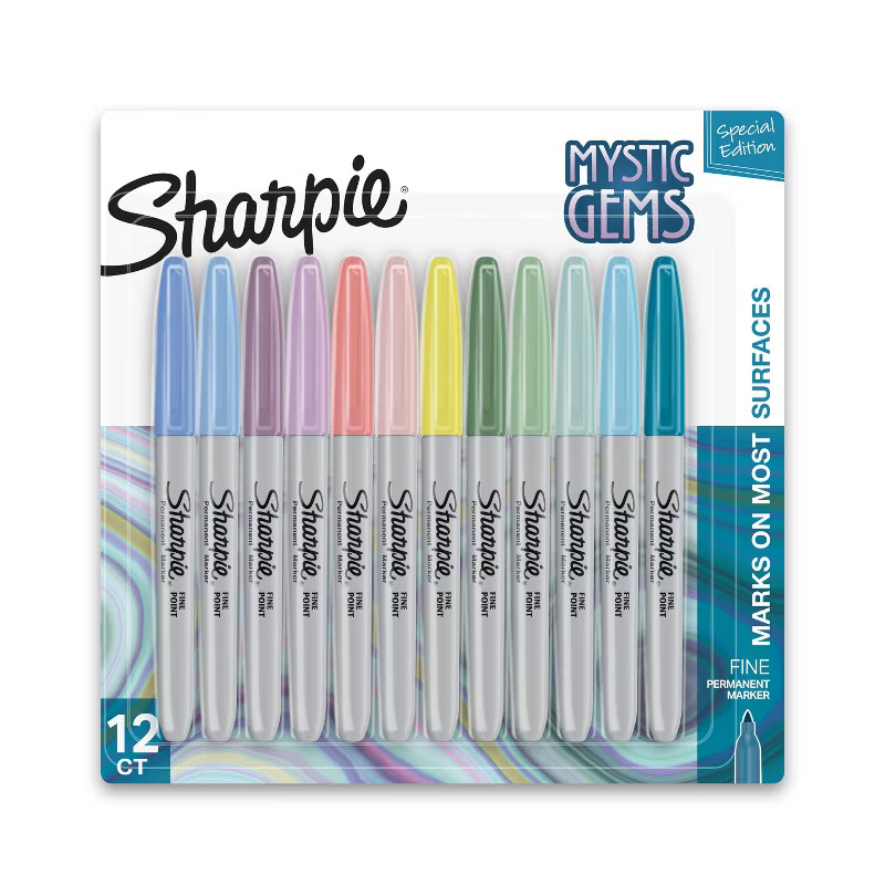 Sharpie 12pk Permanent Markers Mystic Gems Fine Tip Multicolored | Target