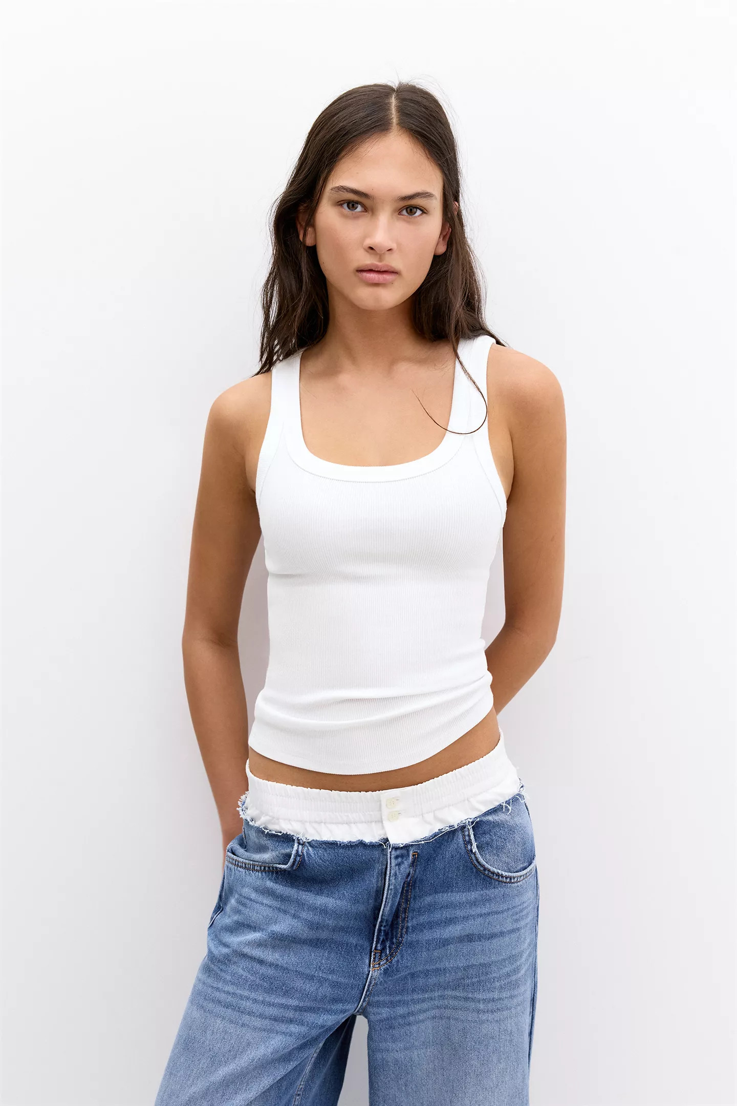 Ribbed tank top | PULL and BEAR UK