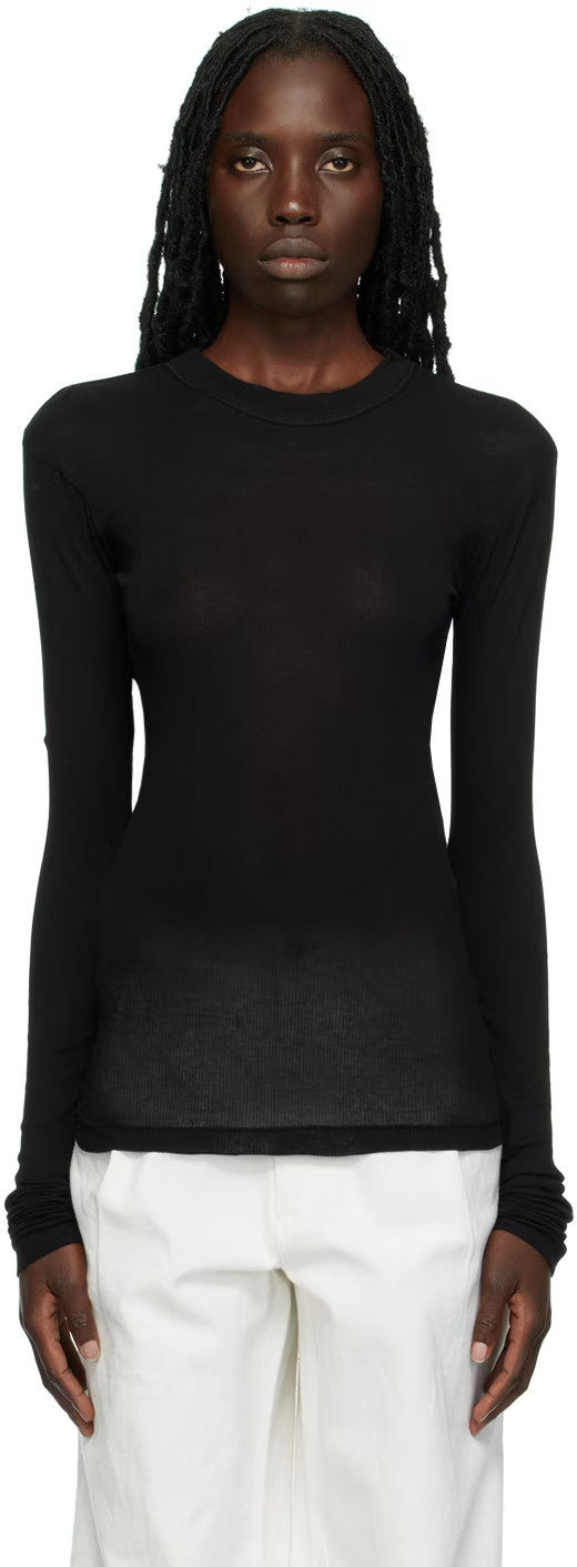 BITE - Black Semi-Sheer Long Sleeve T-Shirt | SSENSE