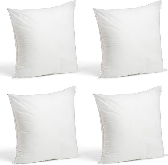 Foamily Throw Pillows Set of 4-18 x 18 Premium Hypoallergenic Pillow Inserts for Couch or Bed Dec... | Amazon (US)