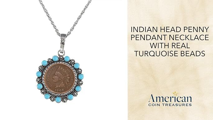 American Coin Treasures Indian Head Penny Green Enamel Coin Pendant Necklace | Amazon (US)