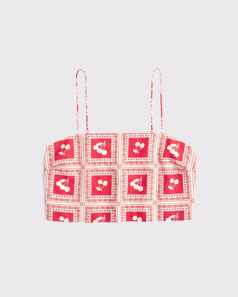 Women's Cropped Linen-Blend Cami | Women's Vacation Shop | Abercrombie.com | Abercrombie & Fitch (US)