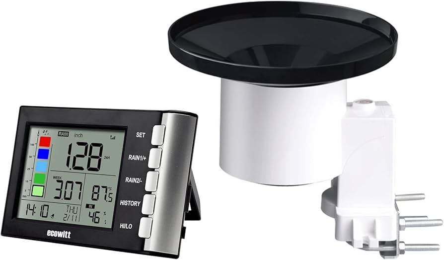 ECOWITT WH5360B Wireless Rain Gauge High Precision Digital 3-in-1 Weather Station with Indoor The... | Amazon (US)