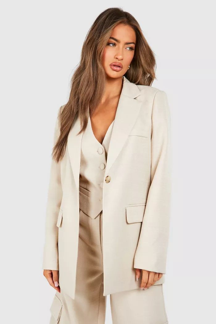 Textured Relaxed Fit Blazer | Boohoo.com (UK & IE)