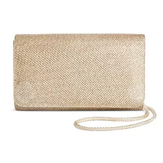 Women's Shimmer Small Flap Clutch Handbag Gold - Tevolio | Target