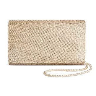 Women's Shimmer Small Flap Clutch Handbag Gold - Tevolio | Target
