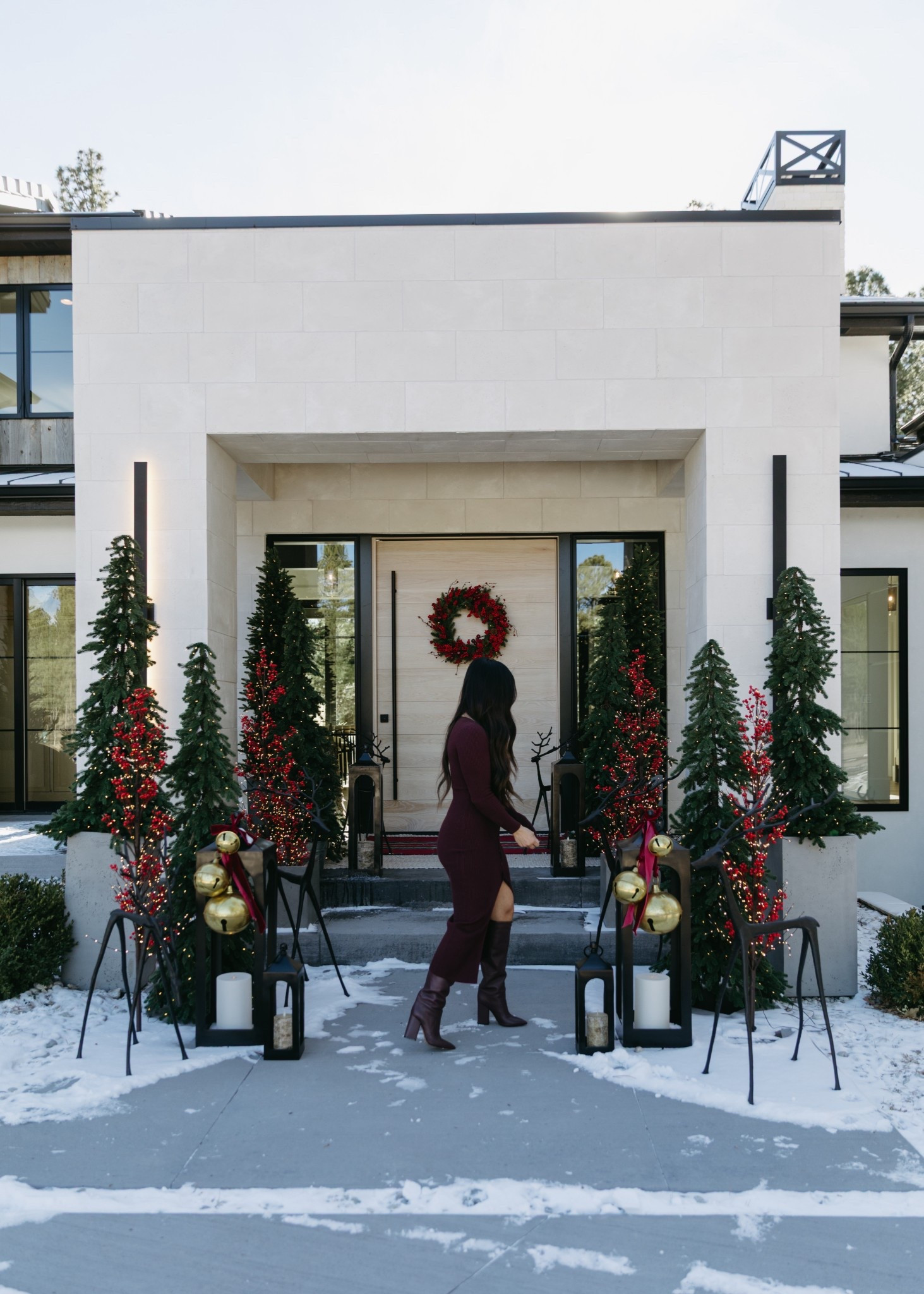 Obsessed with these Lit Twinkling Twig Berry Trees! The red is so fun. Most of these pieces are from Pottery Barn. All linked below. Christmas front porch.

#LTKSeasonal #LTKHoliday #LTKHome
