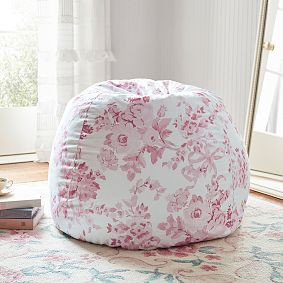 LoveShackFancy Garden Damask Pink Bean Bag Chair | Pottery Barn Teen