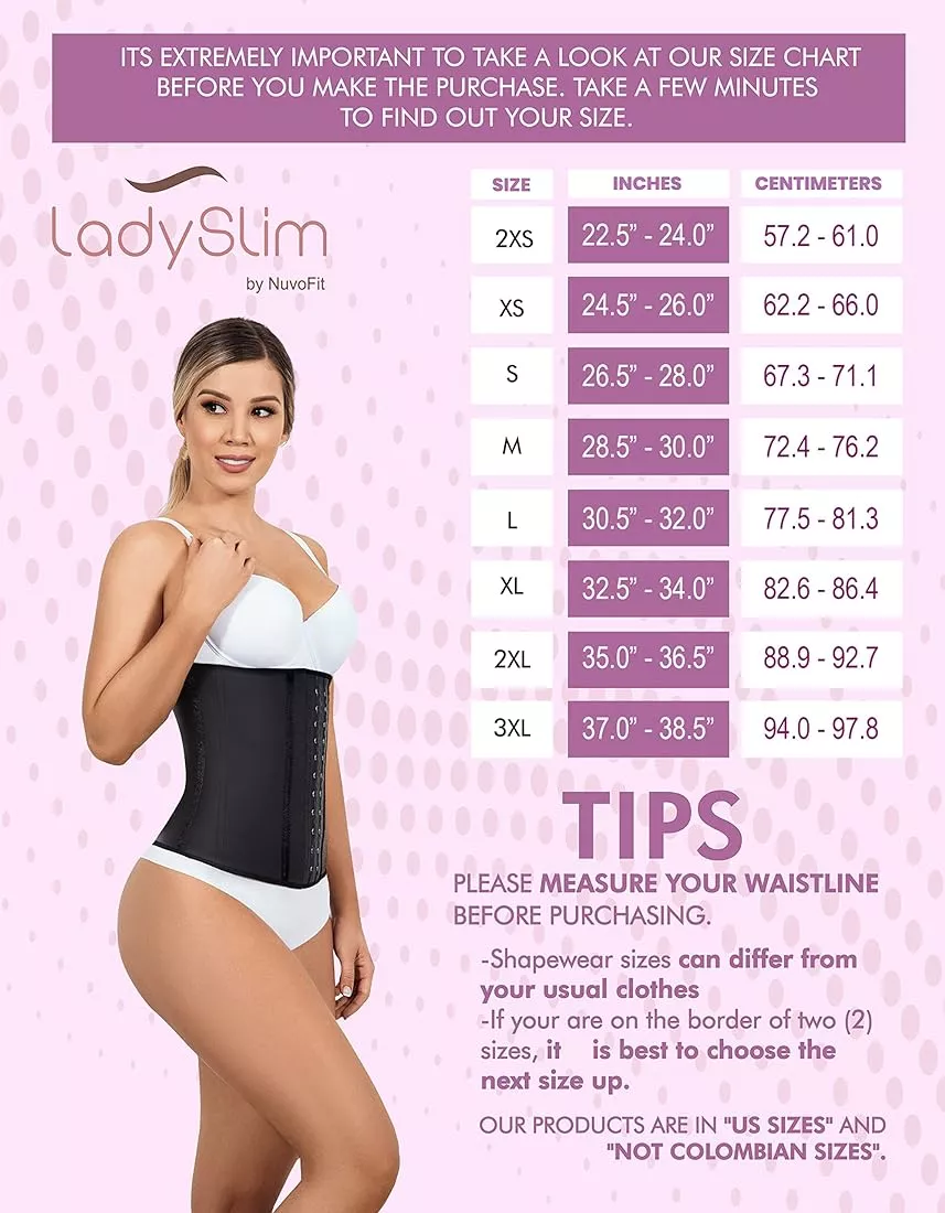 Lady Slim Fajas Colombianas Reductoras Y Moldeadoras para Mujer Latex Waist  Trainer Cincher Body Shaper for Women 