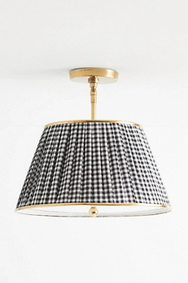 Lee Brass 16" Ruched Printed Semi-Flush Mount Light | Anthropologie (US)