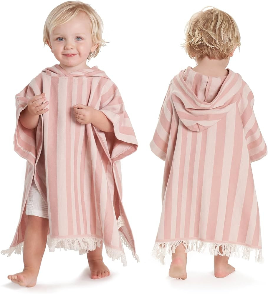 ZICOTO Stylish Hooded Beach Towel for Kids - Extra Soft and Fast Drying Poncho for Toddlers 1-3 Y... | Amazon (US)