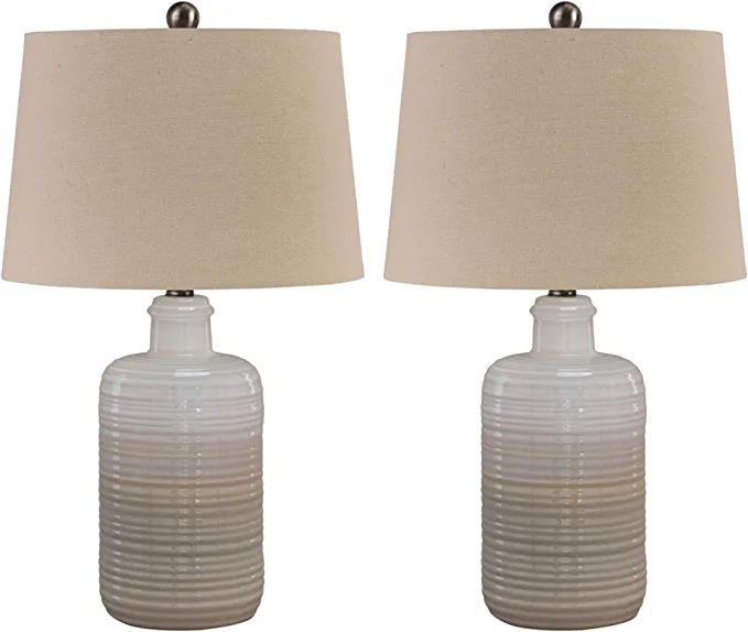 Amazon.com: Signature Design by Ashley Marnina 25.5" Neutral Ceramic Table Lamp Set, 2 Count, Tau... | Amazon (US)