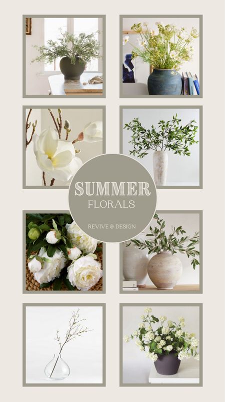 Summer floral round up!  What an easy way to add freshness to your space.  Designer hack: put a floral scented candle next to your arrangement and they will look and smell real!

#LTKunder50 #LTKunder100 #LTKhome