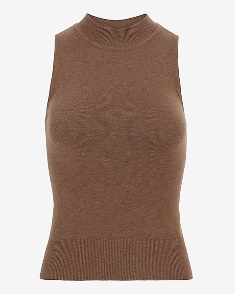 Ultra Soft Mock Neck Sleeveless Sweater Tank | Express