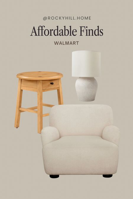 Affordable finds, Walmart, Living Room Chair, round side table, table lamp

#LTKhome #LTKstyletip #LTKfindsunder100