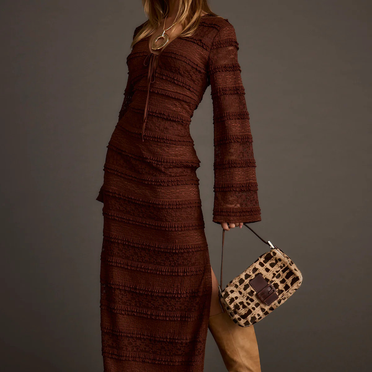 Melrose Espresso Maxi Dress | 12th Tribe