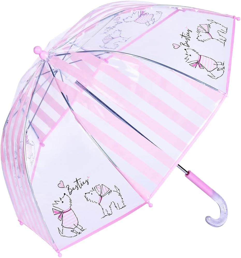 Laura Ashley Kids Clear Umbrella with Hook Handle, Transparent Dome Shape Canopy - Toddler Umbrel... | Amazon (US)