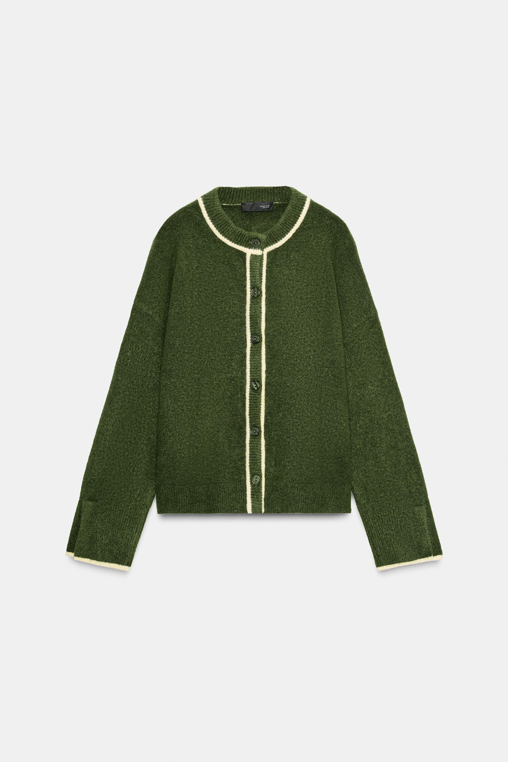 CONTRAST TRIM CARDIGAN | Zara US