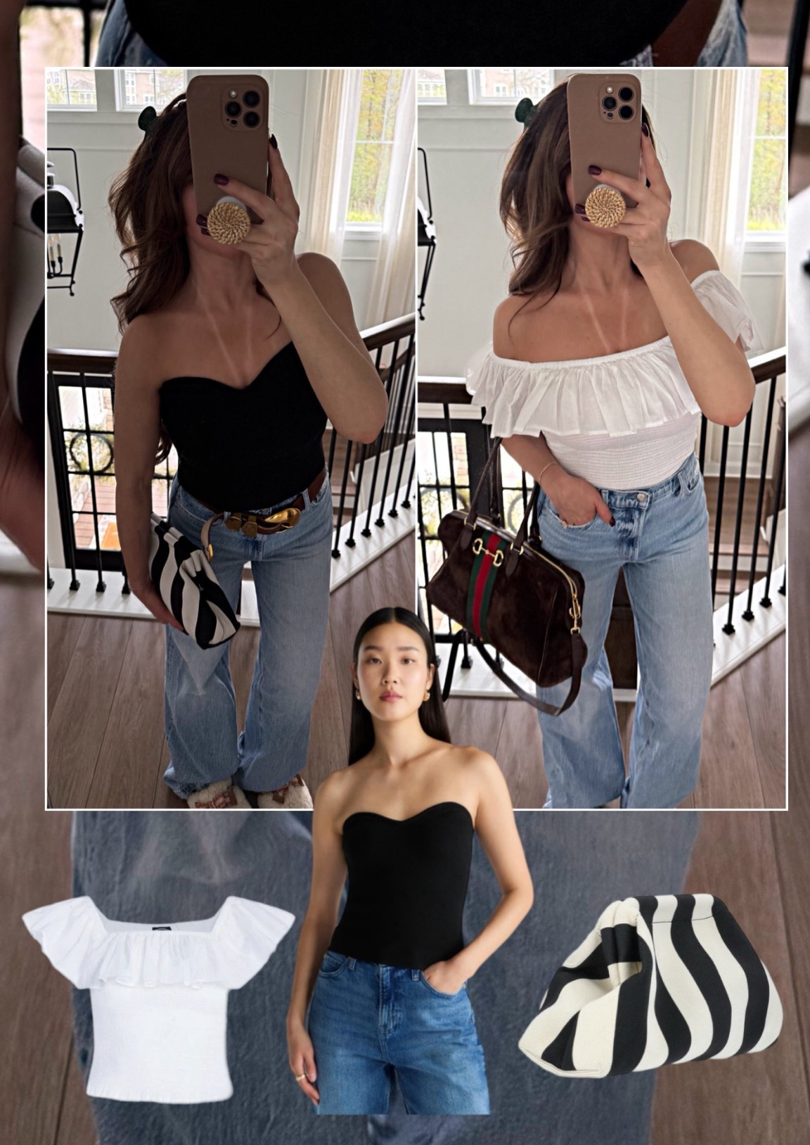 Date Night Tops! Wearing a medium in the black top and small in the white. Both run small! 