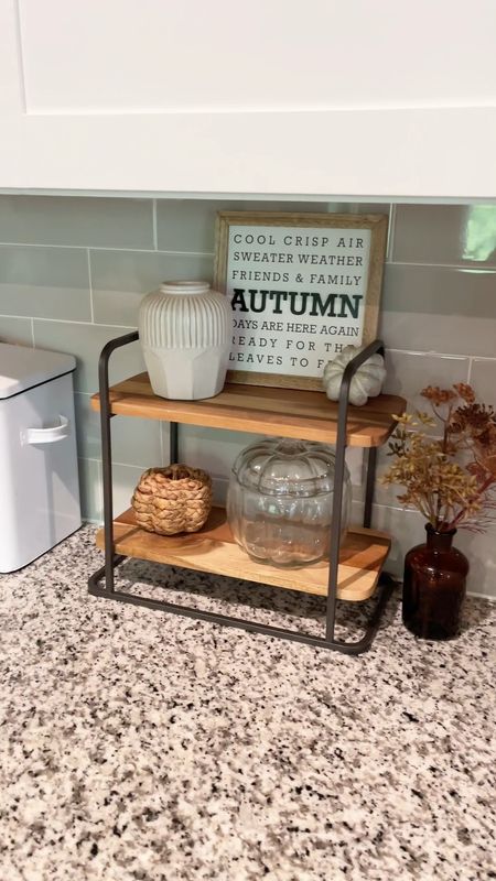 Fall kitchen decor. Coffee canister. Tiered stand. Tiered tray. Pumpkin crock. Fall wreath. Hops wreath. Neutral decor. Kitchen decor. Kitchen styling  

#LTKSeasonal #LTKfindsunder50 #LTKhome