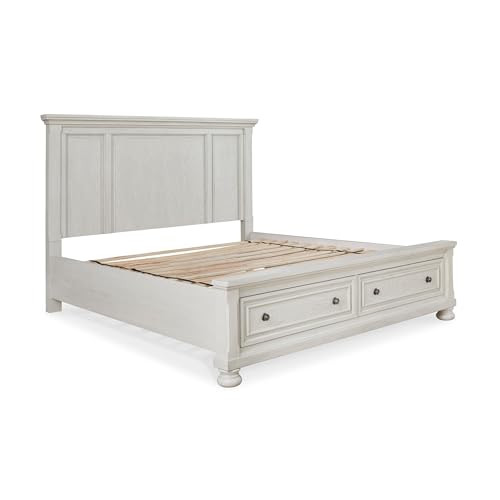 Signature Design by Ashley King Panel Storage Bed, Antique White | Amazon (US)