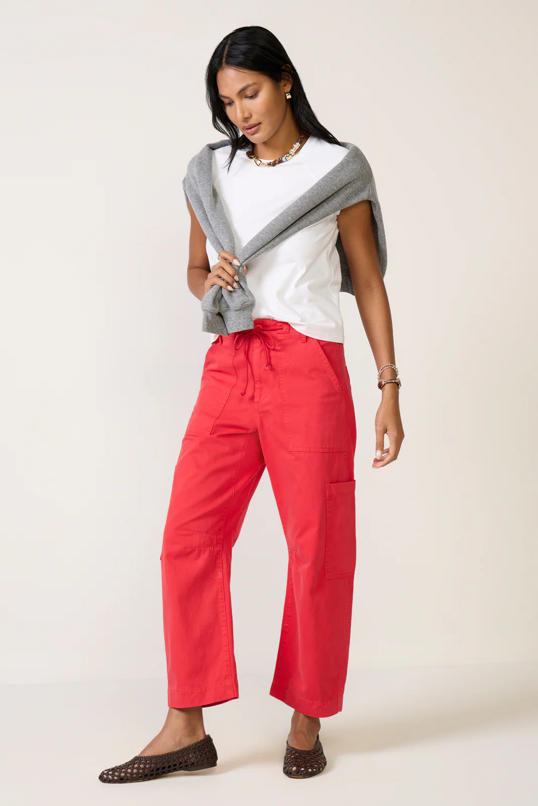 PISTOLA Women's Sabrina Straight Utility Pants, Size 27, Maraschino Red | Evereve