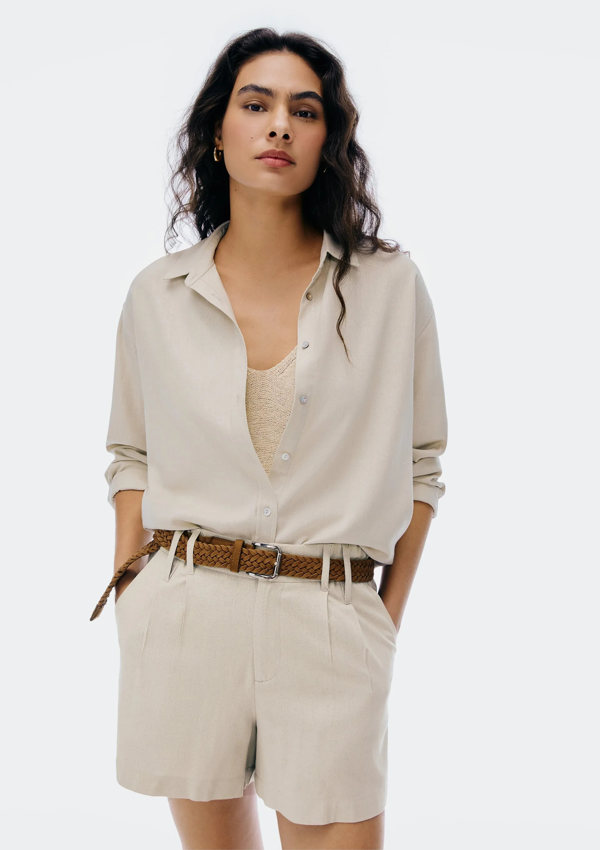 Camisa Feminina Manga Longa Oversized Em Linho - Hering Store | Hering (BR)