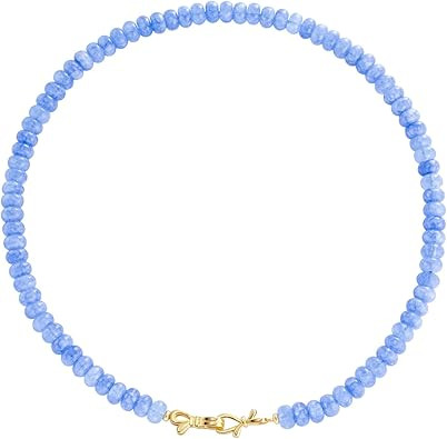 Rainbow Colorful Gemstone Beaded Choker Necklace for Women 14K Gold Bow Birthstone Beads Chokers ... | Amazon (US)