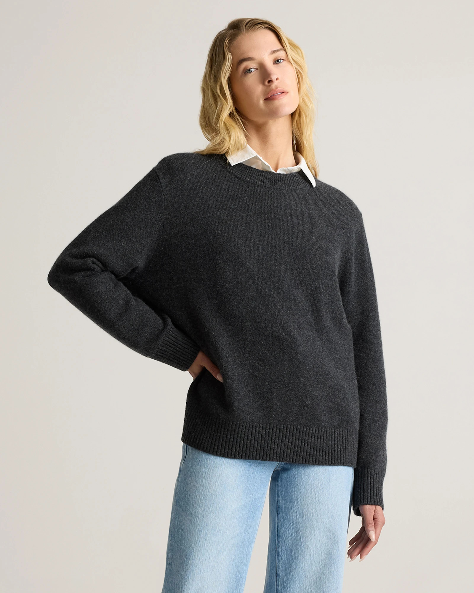 Mongolian Cashmere Oversized Crewneck Sweater | Quince