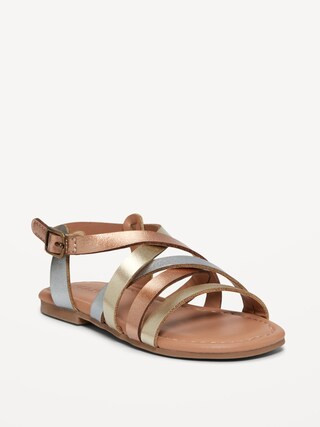Faux-Leather Strappy Sandals for Toddler Girls | Old Navy (US)