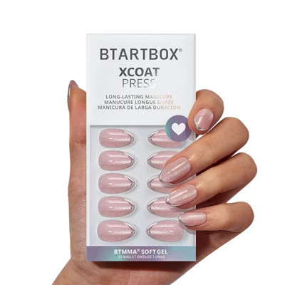 BTArtbox Press-On Nails -Blush Icicle - Short Almond - 32ct | Target