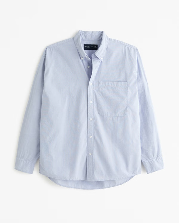 Men's 90s Oversized Poplin Shirt | Men's Clearance | Abercrombie.com | Abercrombie & Fitch (US)